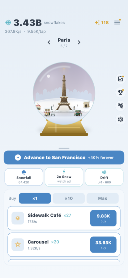 Paris under glass, with the shop of pieces below it