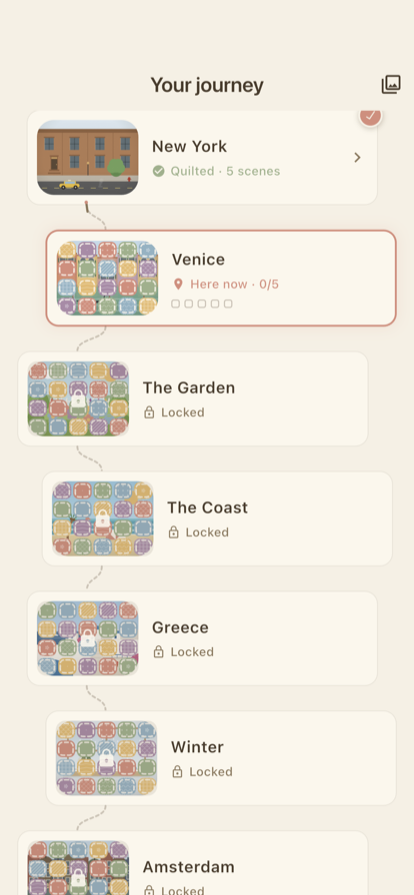 The journey map across thirty destinations